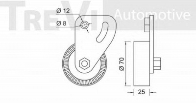 TREVI AUTOMOTIVE ta1210 -  Натяжной ролик, поликлиновой  ремень